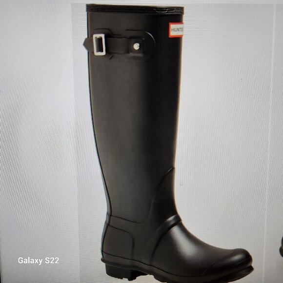 HUNTER Black Matte Tall Boots. NIB. Size: various - Picture 1 of 12
